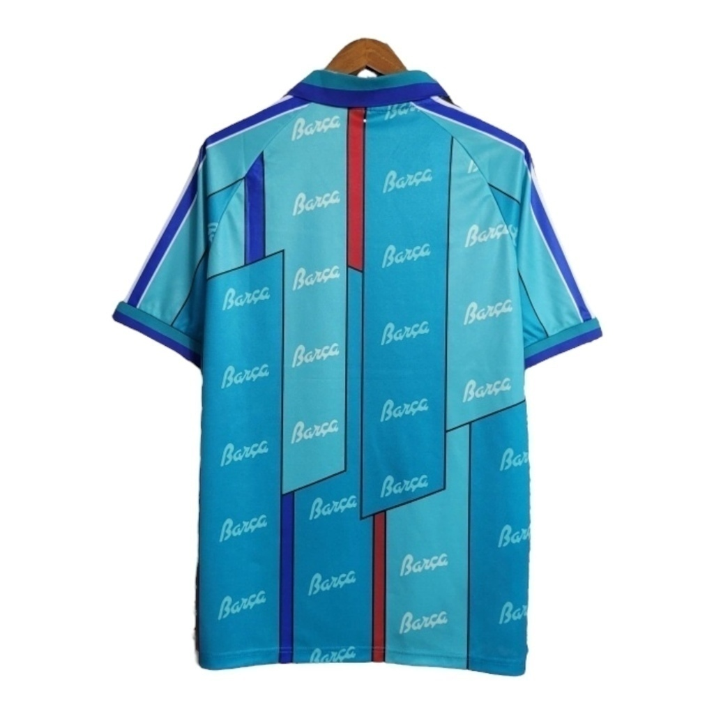 Camisa Barcelona II 1995/1997 - Retrô Kappa - Azul com detalhes em vermelho