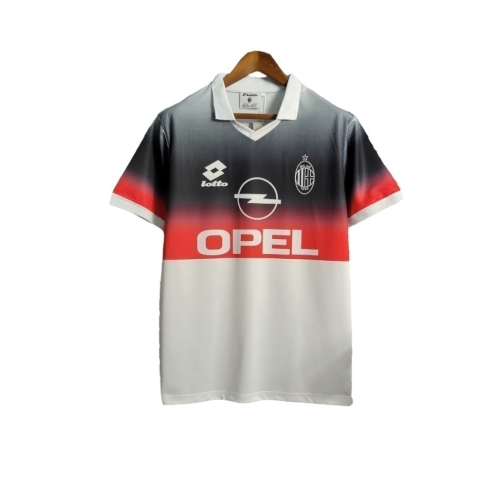 Camisa AC Milan Treino 1995/1996 - Retrô Lotto - Vermelha e preta