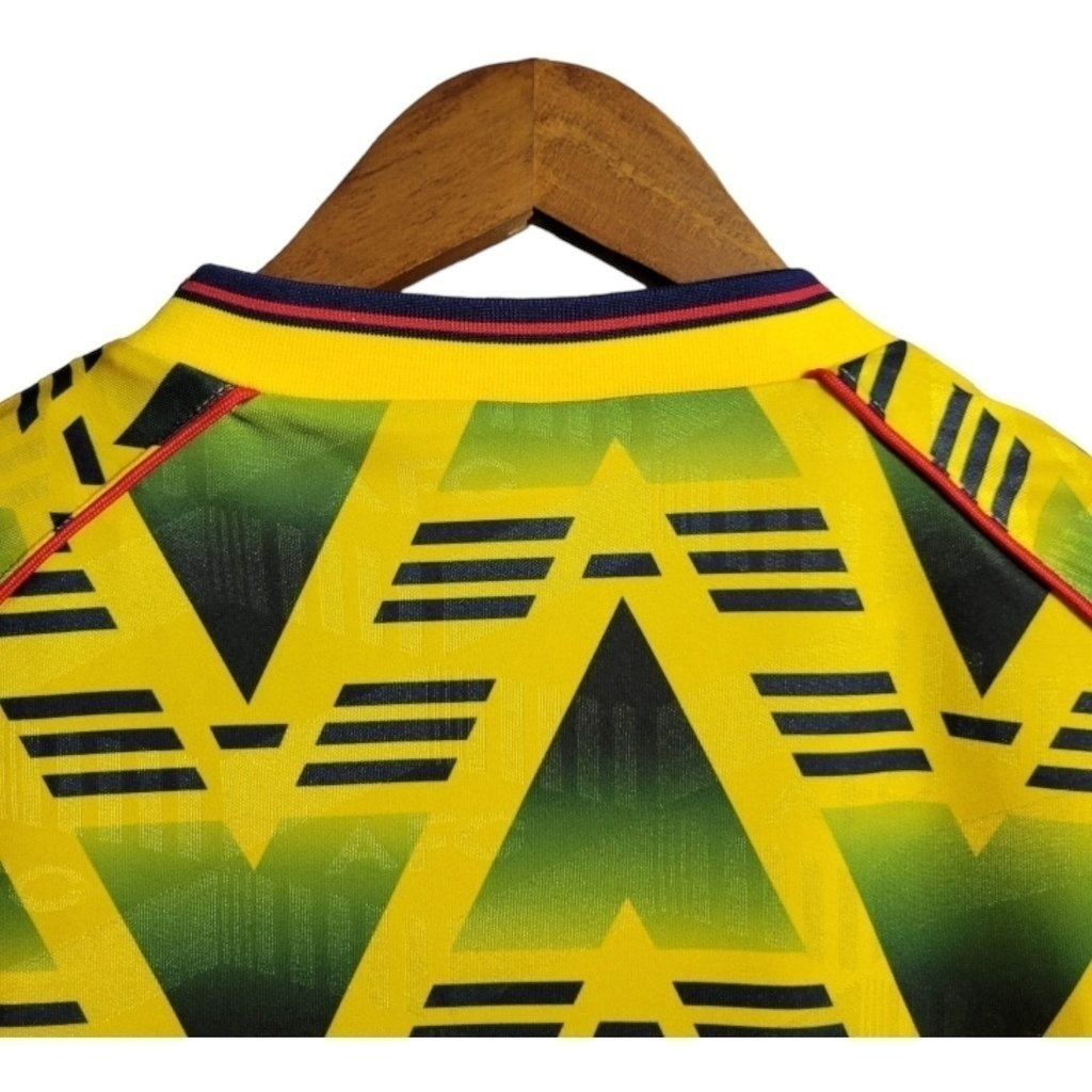 Camisa Arsenal II 1991/1993 - Retrô Adidas - Amarela com detalhes em verde e vermelho