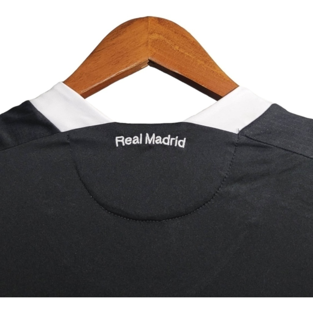 Camisa Real Madrid II 2008/2009 - Retrô Adidas - Preta com detalhes em branco