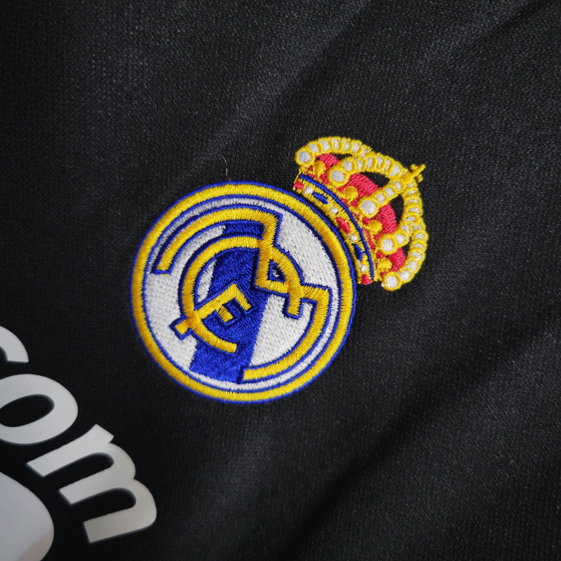 Camisa Real Madrid II 2008/2009 - Retrô Adidas - Preta com detalhes em branco