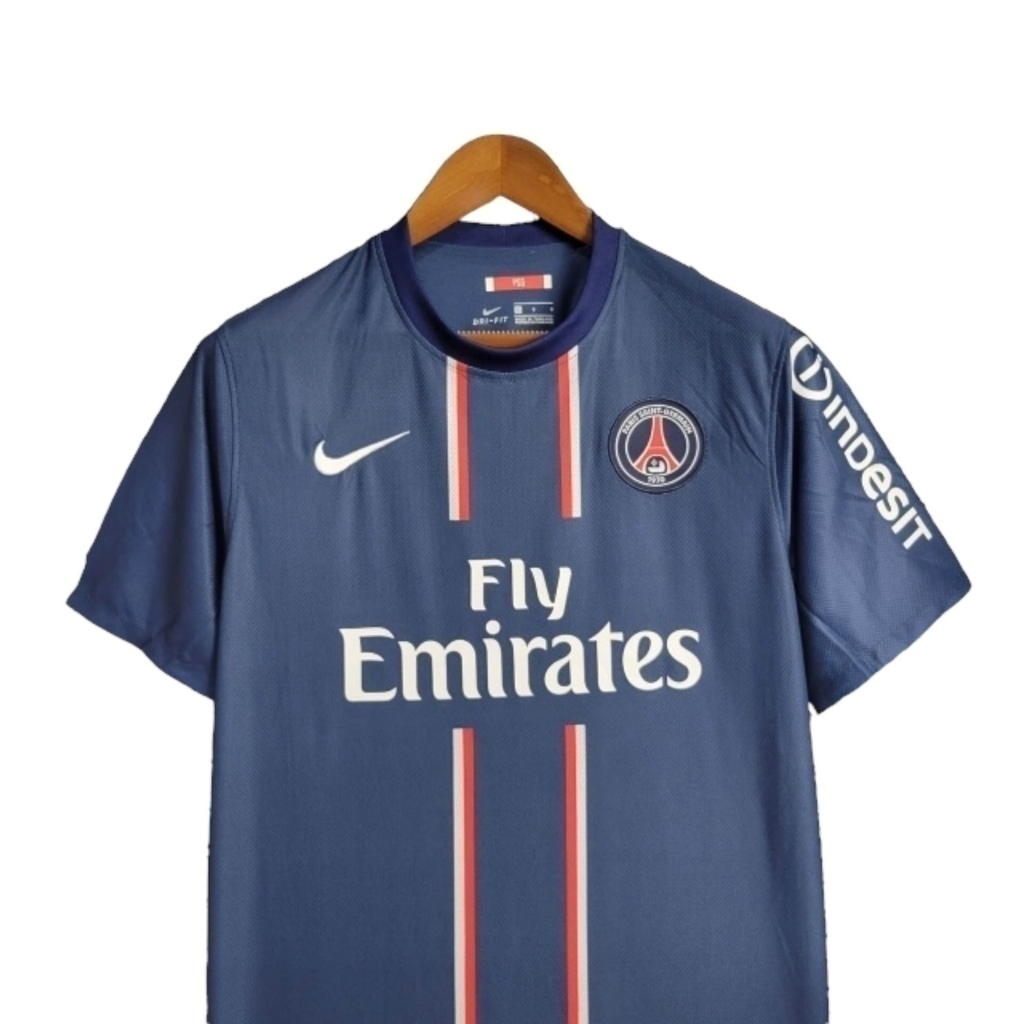 Camisa Paris Saint-Germain I 2012/2013 - Retrô Nike - Azul com detalhes em vermelho e branco
