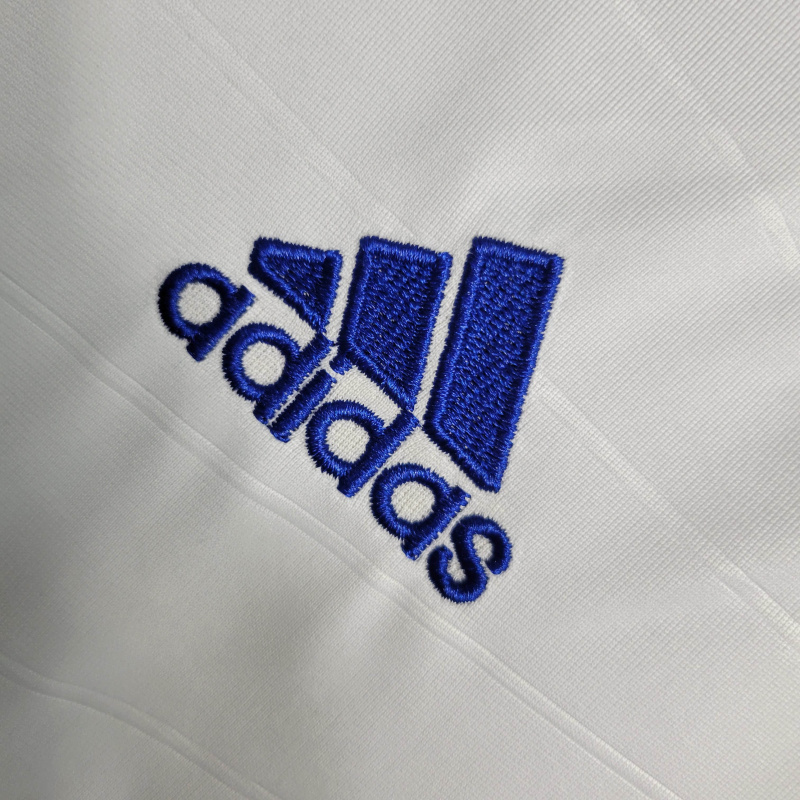 Camisa Real Madrid I 2010/2011 - Retrô Adidas - Branca com detalhes em azul