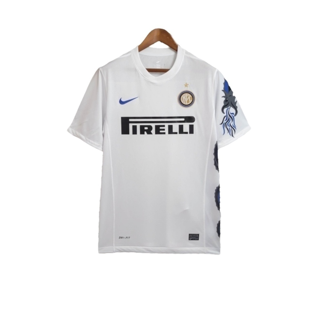 Camisa Inter de Milão II 2010/2011 - Retrô Nike - Branca com detalhes em azul