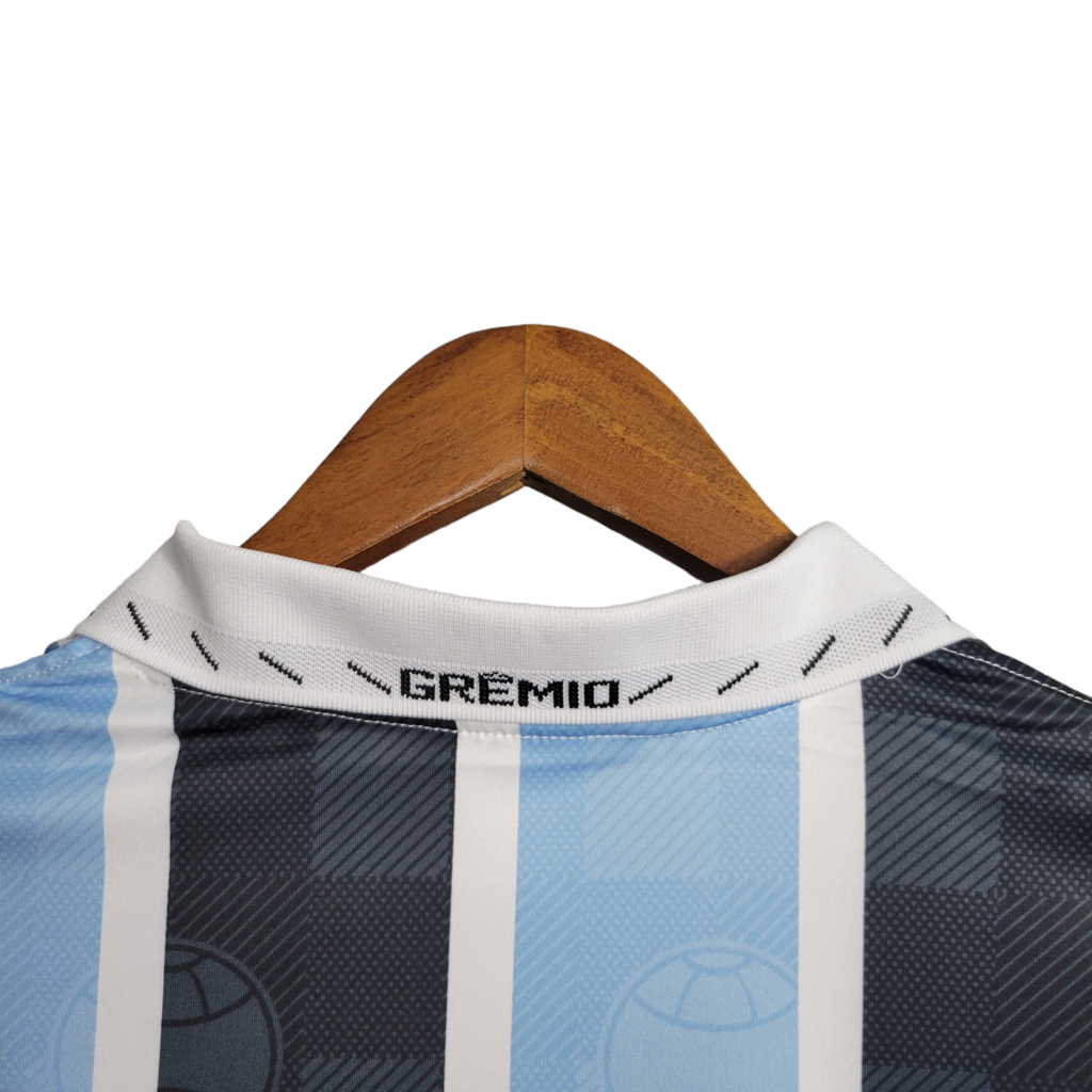 Camisa Grêmio I 1997/1998 - Retrô Penalty - Azul e preta com patrocínio Ironcryl