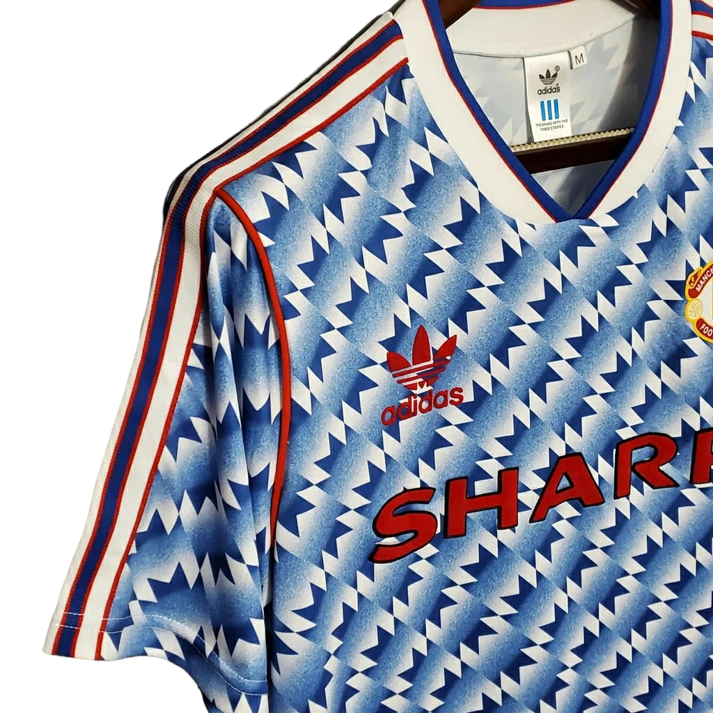 Camisa Manchester United 1990/1992 - Retrô Adidas - Azul e Branca