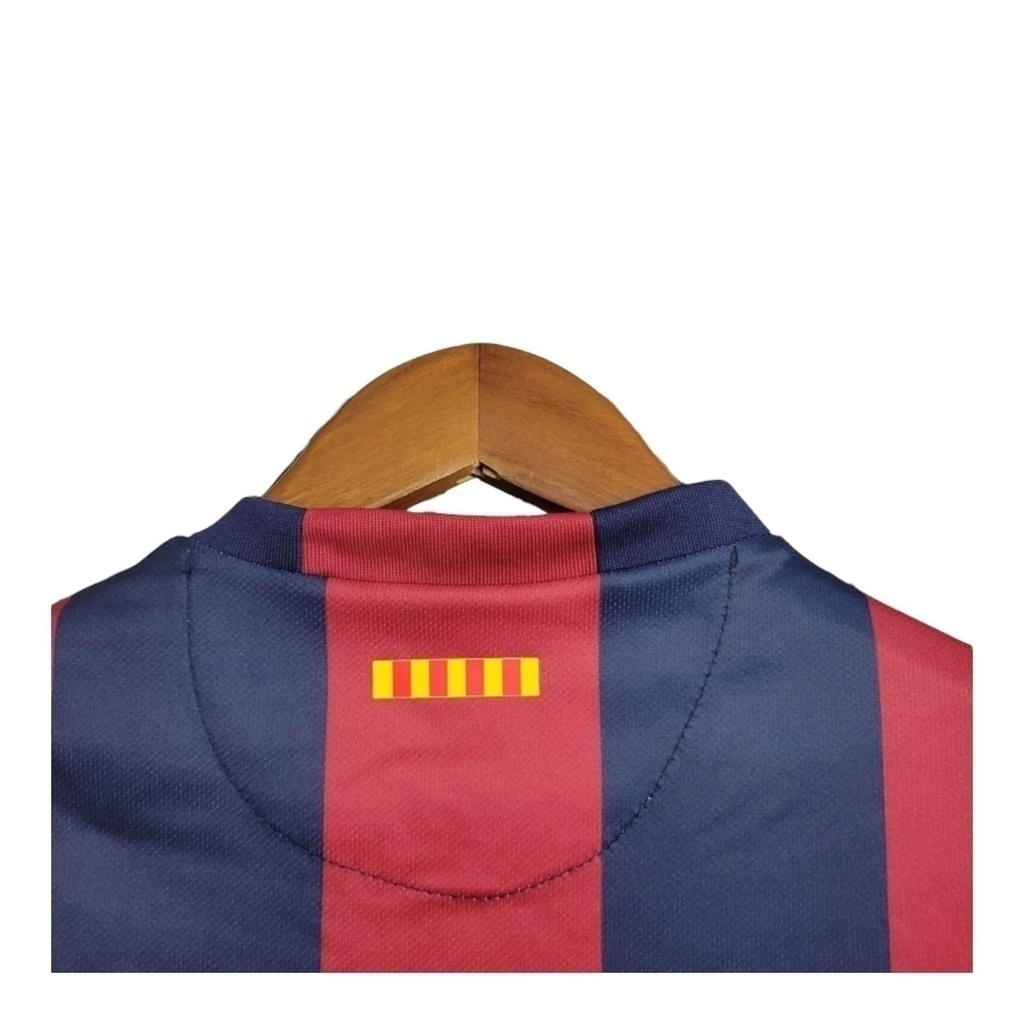 Conjunto Infantil Barcelona 2014/2015 - Retrô Nike - Azul e Grená