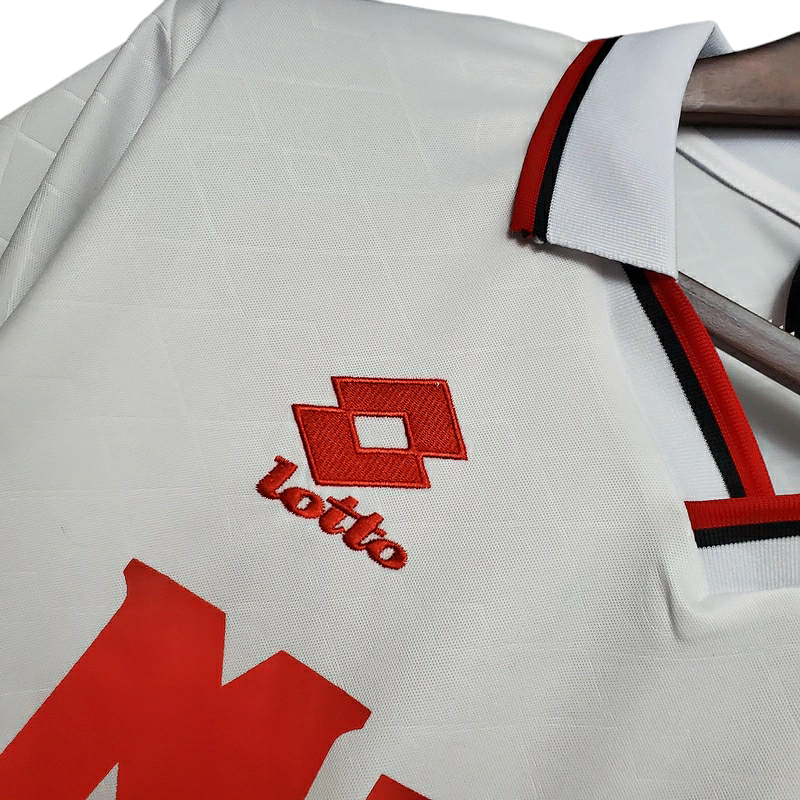Camisa AC Milan II 1993/1994 - Retrô Lotto - Branca com detalhes em vermelho