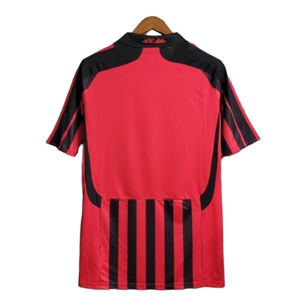 Camisa AC Milan I 2007/2008 - Retrô Adidas - Vermelha e preta