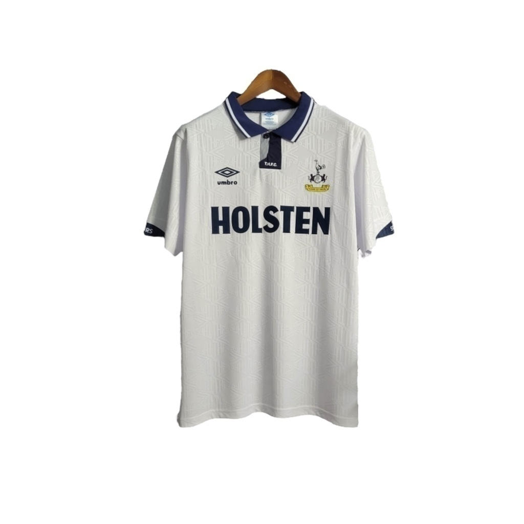 Camisa Tottenham I 1991/1993 - Retrô Umbro - Branca com detalhes em azul