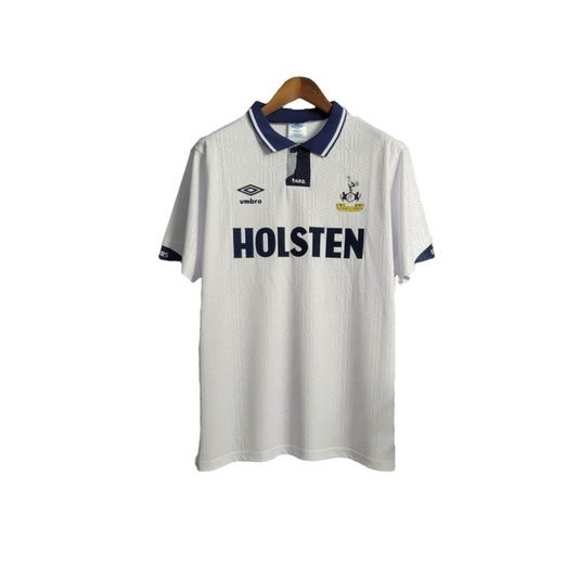 Camisa Tottenham I 1991/1993 - Retrô Umbro - Branca com detalhes em azul