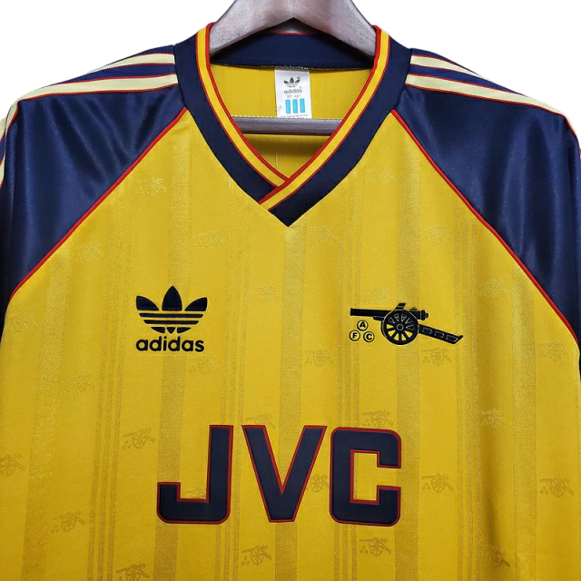Camisa Arsenal 1989/1991 - Retrô Adidas - Amarela com detalhes em azul