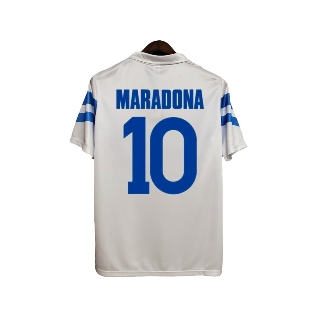Camisa Napoli II 1988/1989 - Retrô Ennere - Branca com detalhes em azul