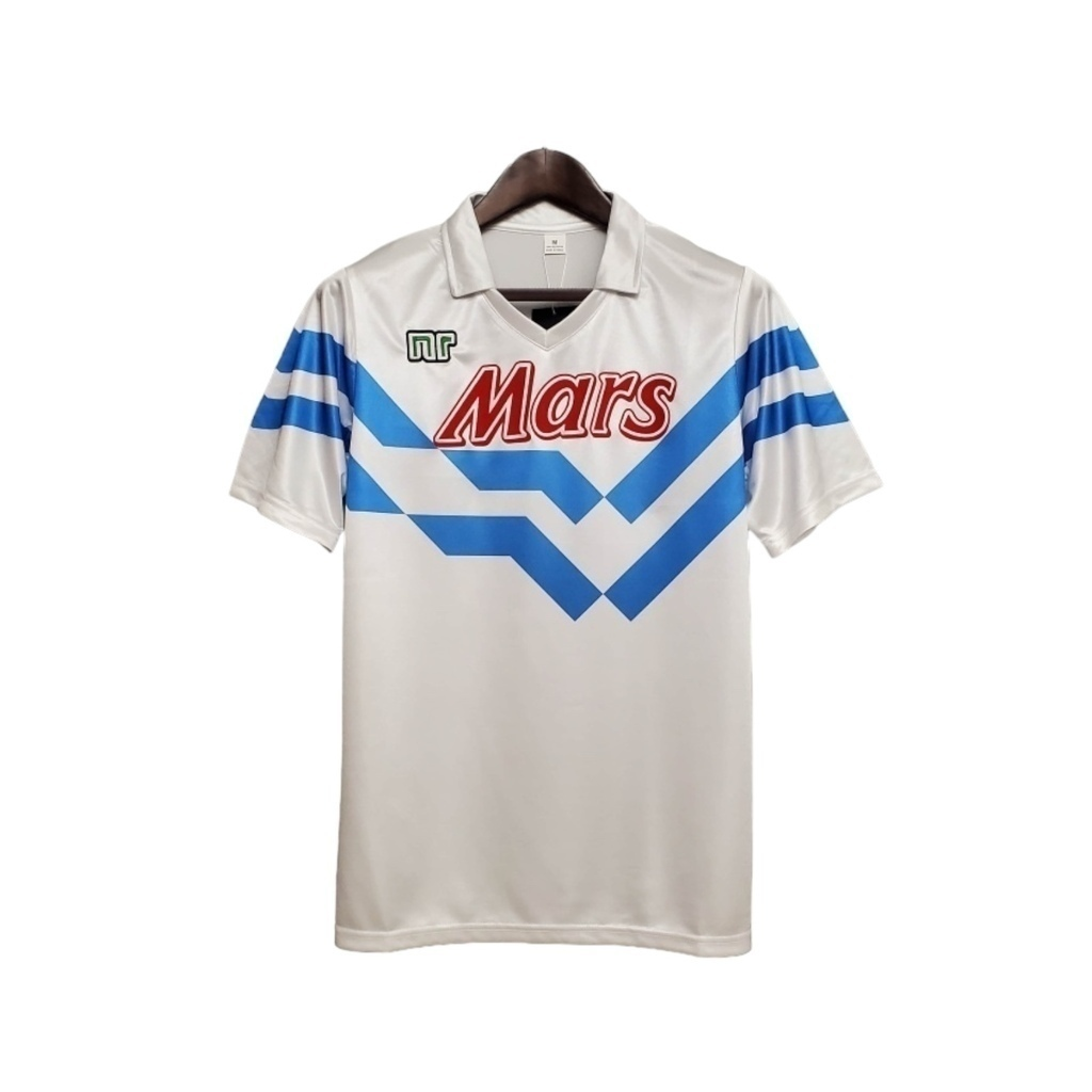 Camisa Napoli II 1988/1989 - Retrô Ennere - Branca com detalhes em azul