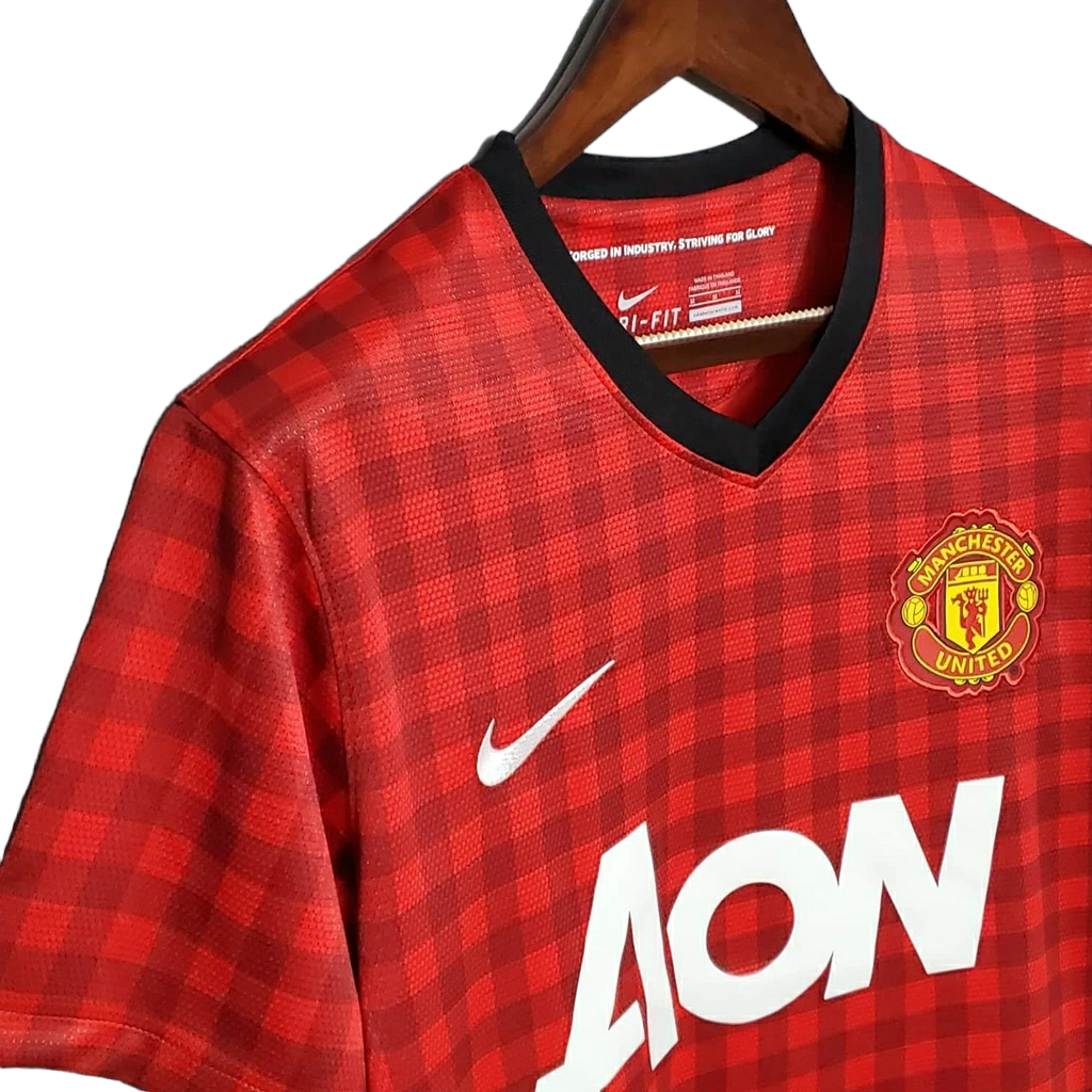 Camisa Manchester United 2012/2013 - Retrô Nike - Vermelha Xadrez