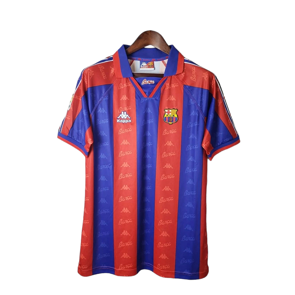 Camisa Barcelona 1996/1997 - Retrô Kappa - Azul e Grená