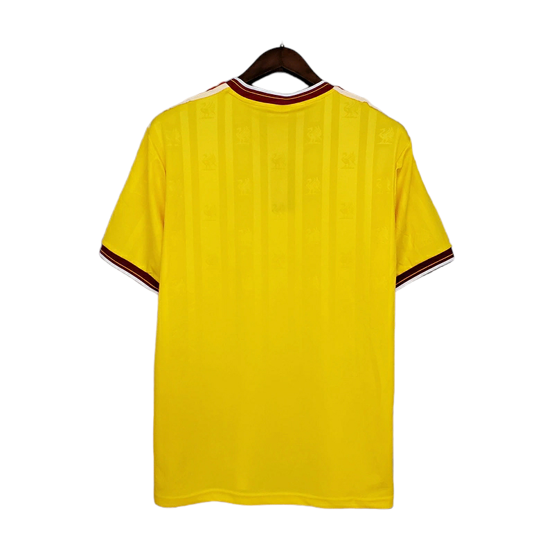 Camisa Liverpool 1985/1986 - Retrô - Amarela com detalhes em vermelho e branco