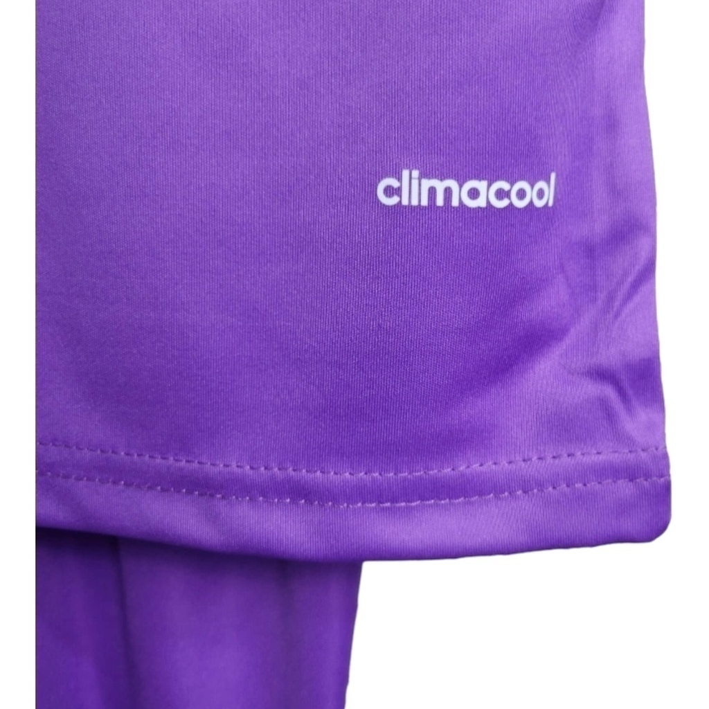 Conjunto Infantil Real Madrid II 2016/2017 - Retrô Adidas - Roxo com detalhes em branco