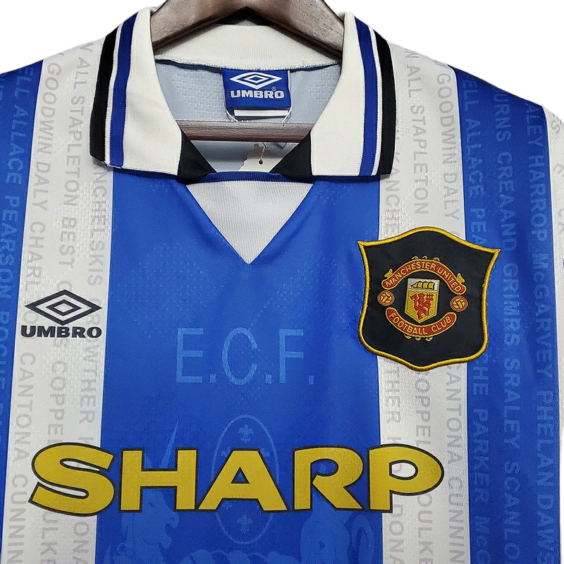 Camisa Manchester United 1994/1996 - Retrô Umbro - Azul e Branca