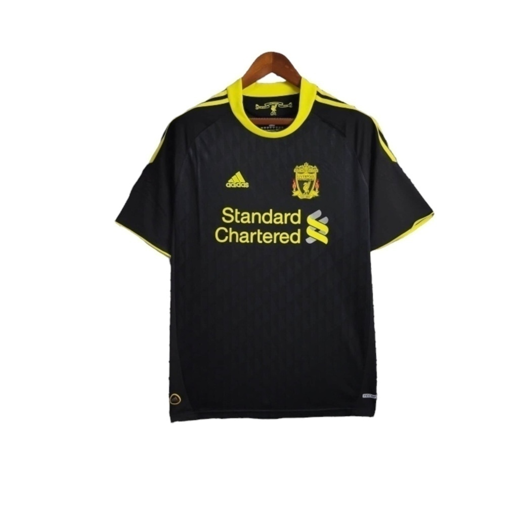 Camisa Liverpool II 2010/2011 - Retrô Adidas - Preta com detalhes em amarelo