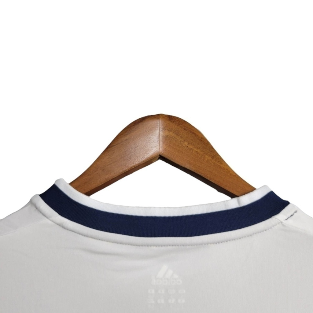 Camisa Los Angeles Galaxy II 2012 Manga Longa - Retrô Adidas - Branca com detalhes em azul com todos os patrocínios