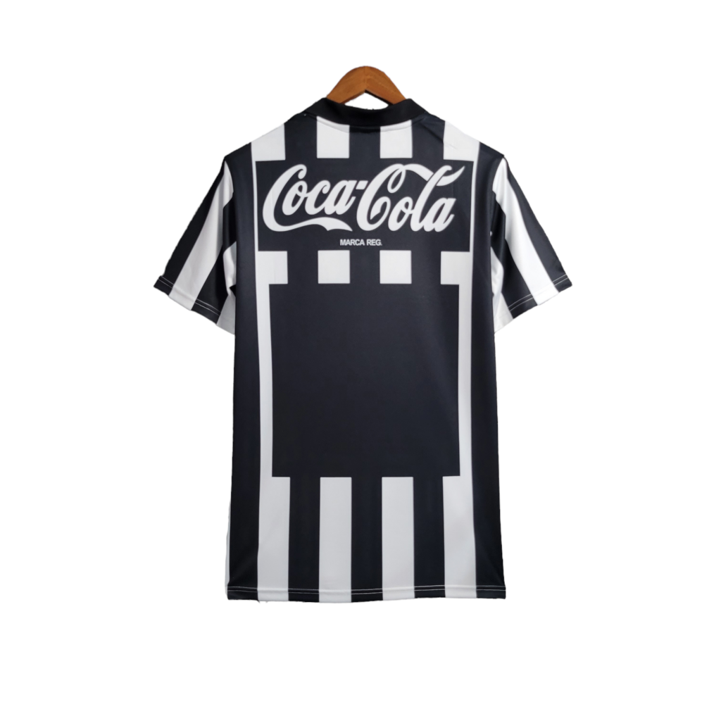 Camisa Botafogo I 1997 - Retrô Umbro - Branca com listras pretas com patrocínio da Coca Cola
