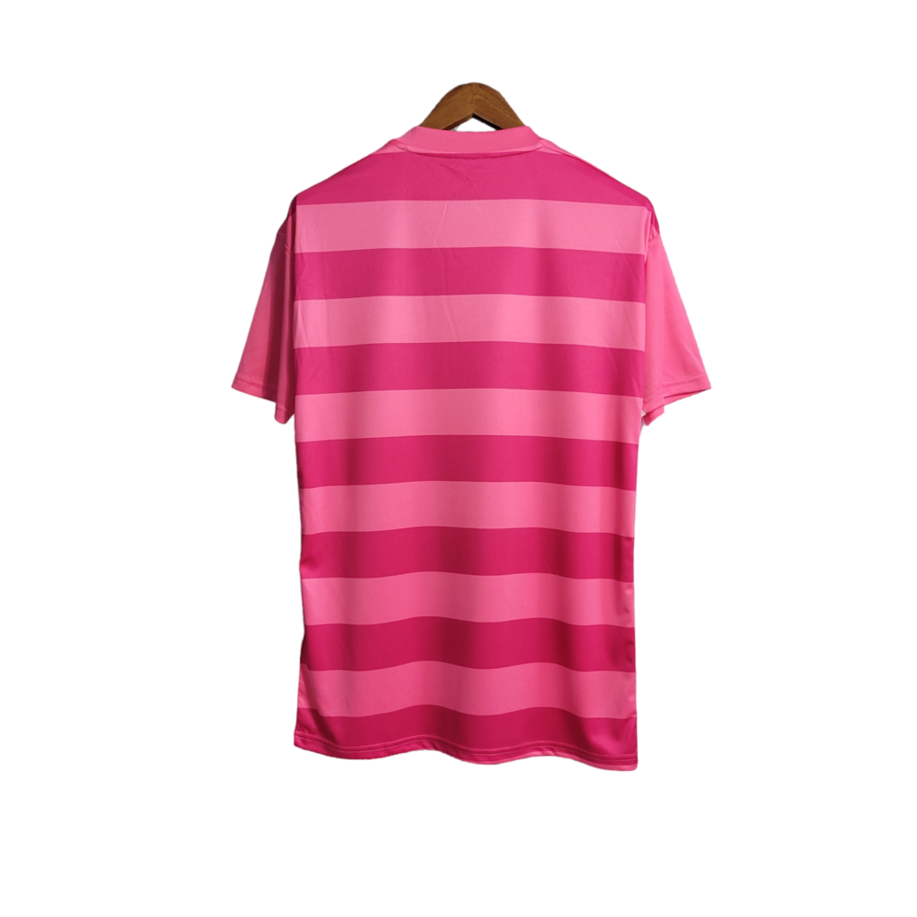 Camisa Flamengo Outubro Rosa 2022 - Retrô Adidas - Rosa em 2 tons e Símbolo em Branco