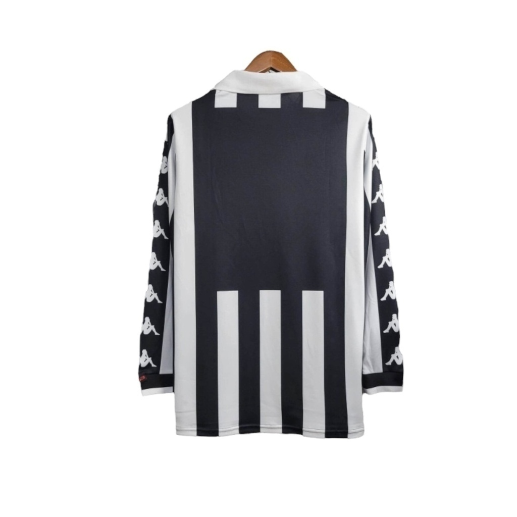 Camisa Juventus I 1999/2000 Manga Longa - Retrô Kappa - Preta e branca