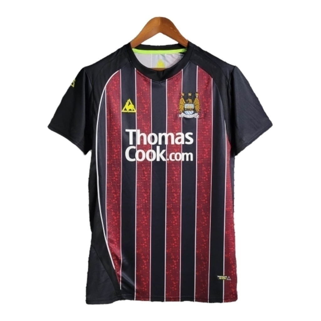 Camisa Manchester City II 2007/2008 - Retrô - Preta com detalhes em vermelho