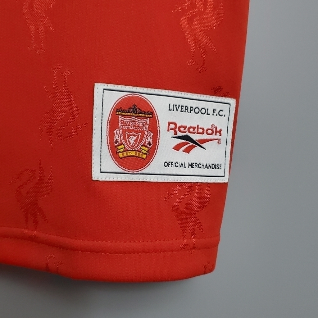 Camisa Liverpool I 1996/1997 - Retrô Reebok - Vermelha com detalhes em branco