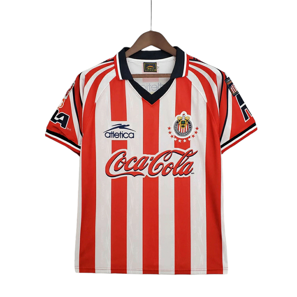 Camisa Chivas Guadalajara - 1998/1999 - Vermelha e Branca - Retrô Atletica