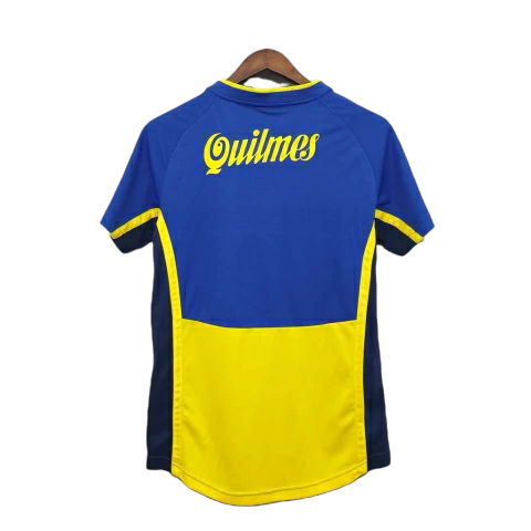 Camisa Boca Juniors 2001 - Retrô Nike - Azul com detalhes em amarelo