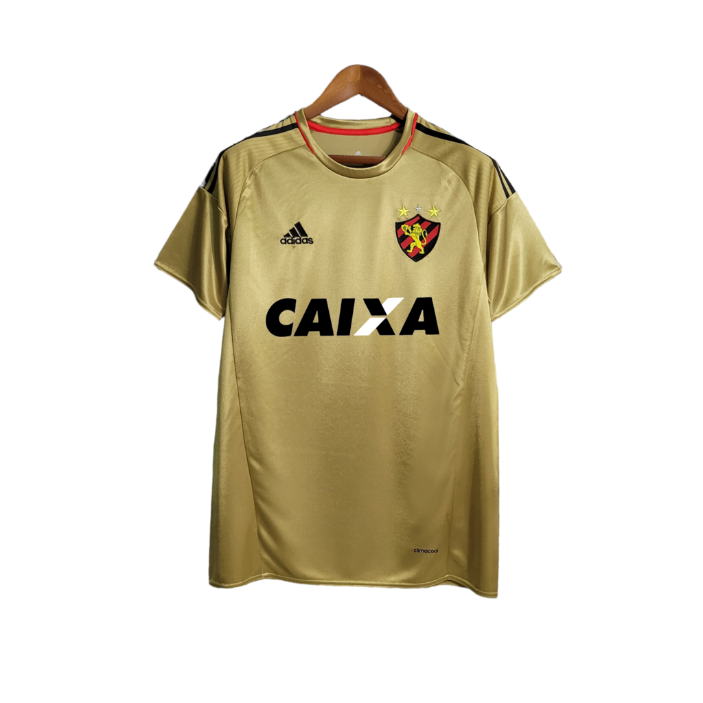 Camisa Sport Recife III 2016/2017 - Retrô Adidas - Dourada e preta com patrocínio