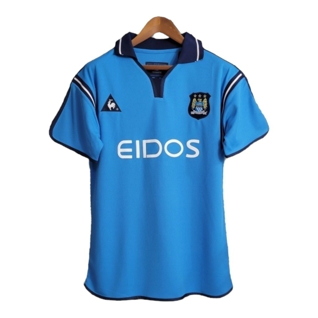 Camisa Manchester City I 2001/2002 - Retrô - Azul