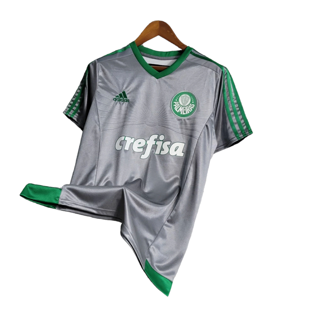 Camisa Palmeiras III 2015 - Retrô Puma - Cinza com detalhes em verde