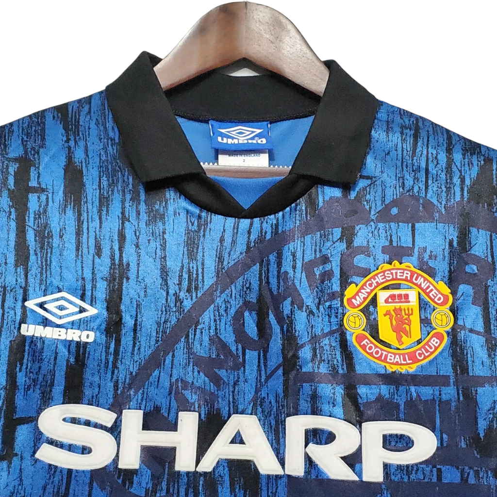 Camisa Manchester United 1992/1993 - Retrô Umbro - Azul