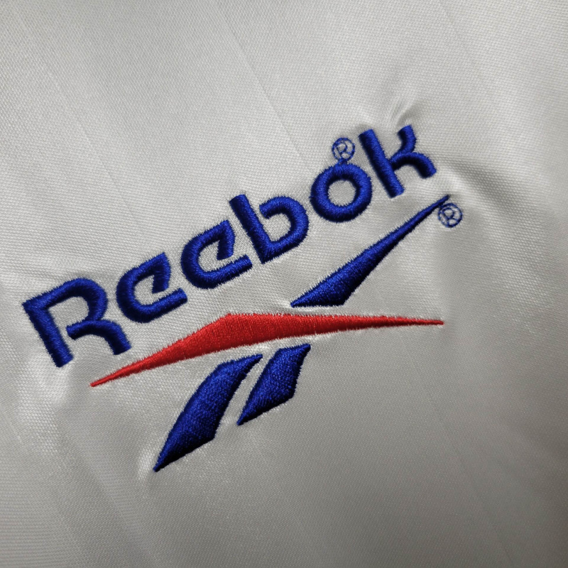 Camisa Palmeiras II 1997 - Retrô Reebok - Branca com detalhes em verde com patrocínio