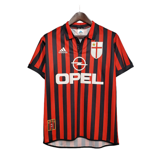 Camisa AC Milan I 1999/2000 - Retrô Adidas - Vermelha e preta