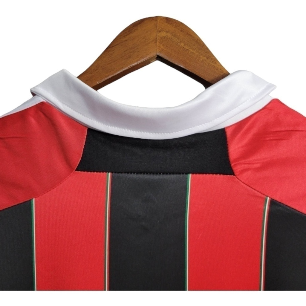 Camisa AC Milan I 2012/2013 - Retrô Adidas - Vermelha e preta com detalhes em branco e verde