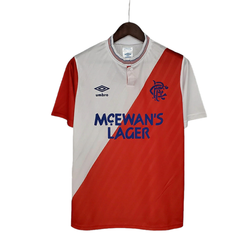 Camisa Rangers 1987/1988 - Retrô Umbro - Branca e Vermelha