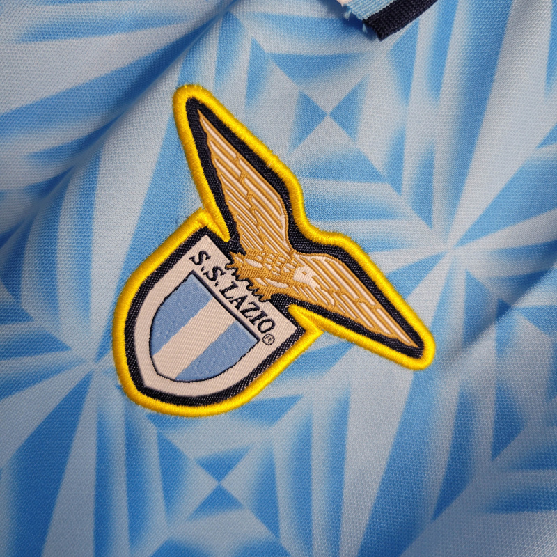 Camisa Lazio 1991 - Retrô Umbro - Azul com detalhes em branco